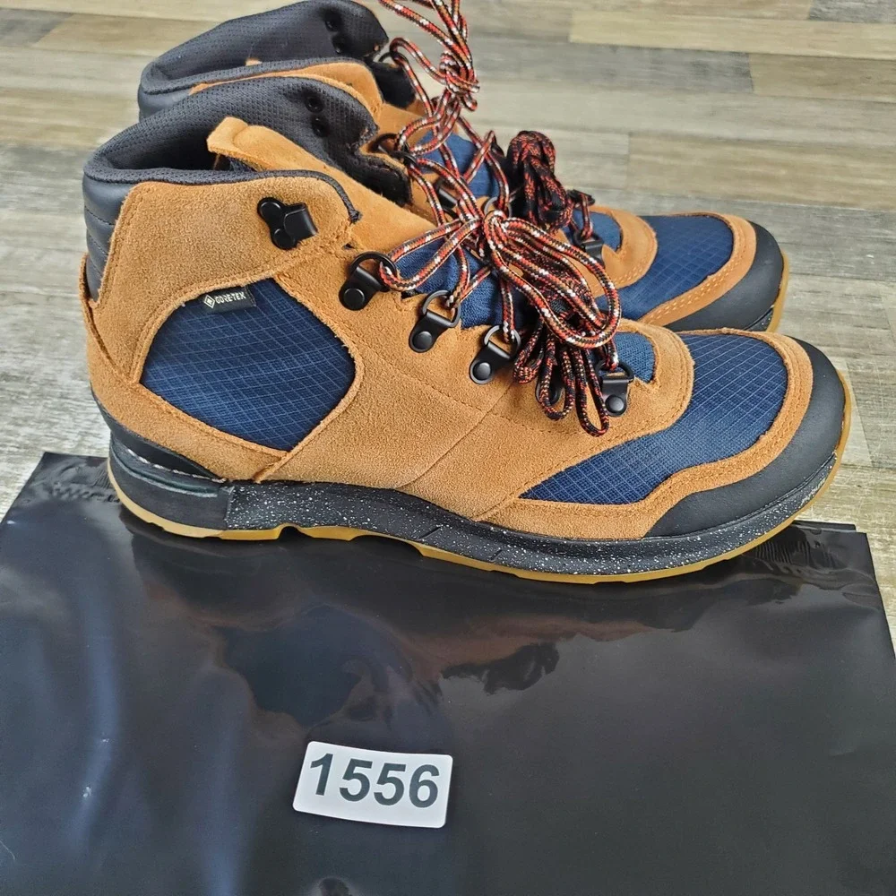 Danner Free Spirit Hiking Boots Sz 11.5 Brown Navy Mid Top Round Toe